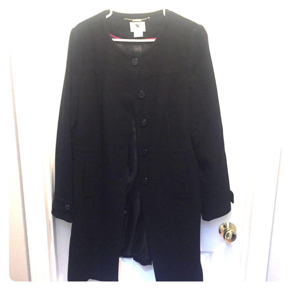 Full-button Wool/Poly Coat